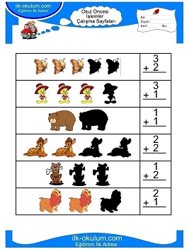 Çocuklar İçin toplam işlemi yaprak testleri 